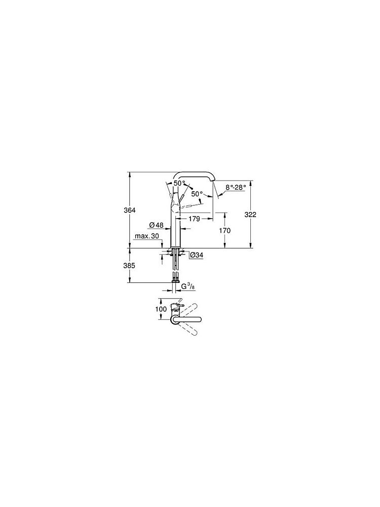 Grohe Essence Lavabo Bataryası Xl Boyut - 24170GL1 - 2