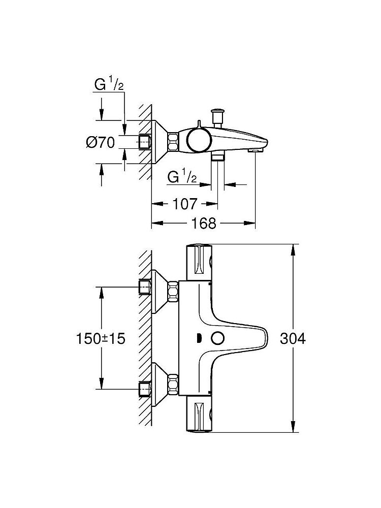 Grohe Grohtherm 800 Termostatik Banyo Bataryası Grh 1022032430 - 3