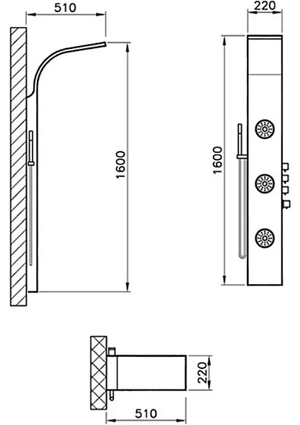 VitrA MDS 06 A45808 Masajlı Duş Sistemi Krom - 2